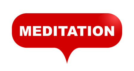 red vector bubble banner meditation