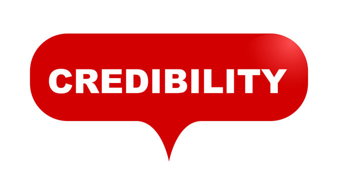 red vector bubble banner credibility