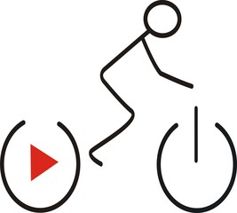 Play and Power logo with bike icon vector.