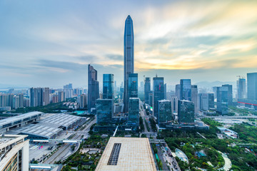 Skyline of Shenzhen Ping An financial center