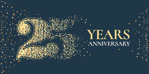 25 years anniversary celebration vector icon, logo