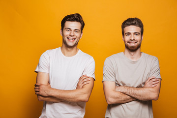 Portrait of a two happy young men best friends