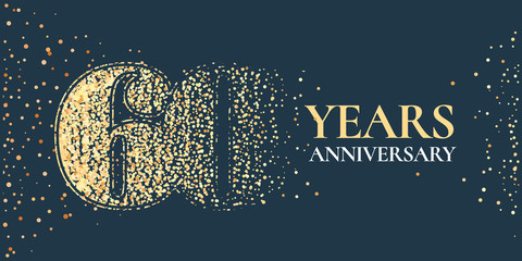 60 years anniversary celebration vector icon, logo