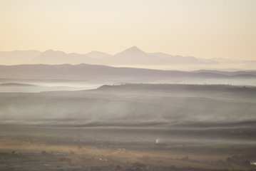 Obraz na płótnie Canvas fog with silky effect on the city