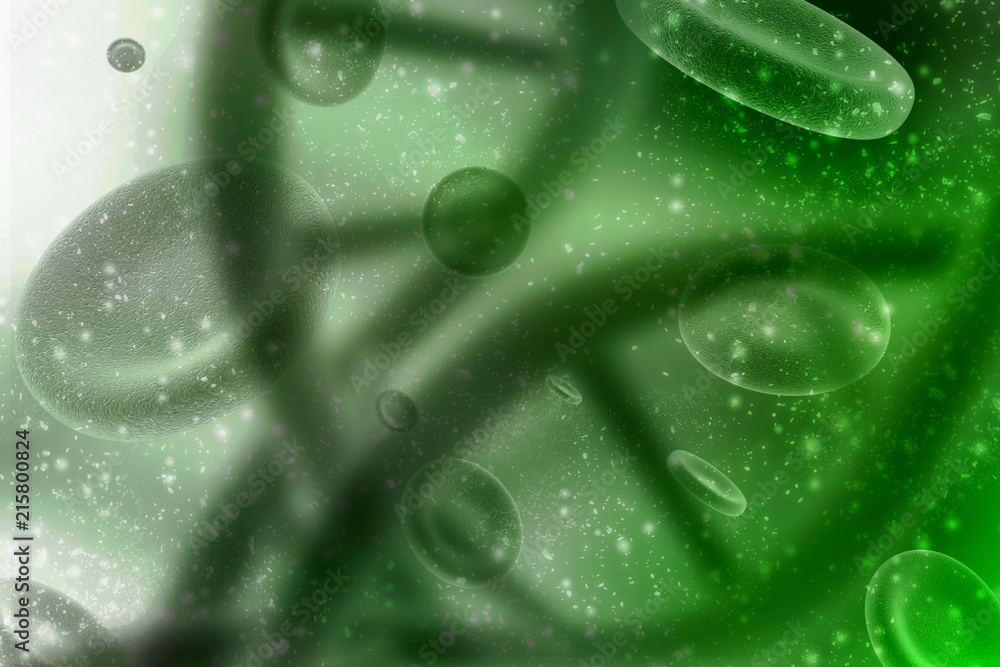 Poster 3d render of dna structure, abstract background