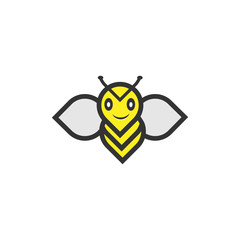 Illustration logo Honey bee design honey cartoon vector