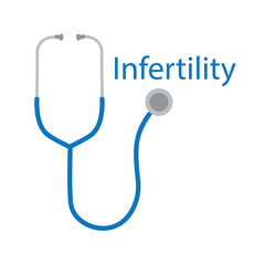 Infertility word and stethoscope icon- vector illustration