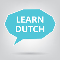 learn dutch written on speech bubble- vector illustration