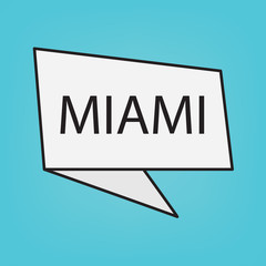 Miami word on sticker- vector illustration