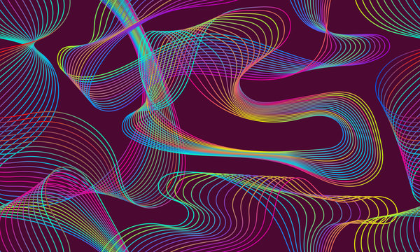 Urban seamless pattern of iridescent chaotic lines.