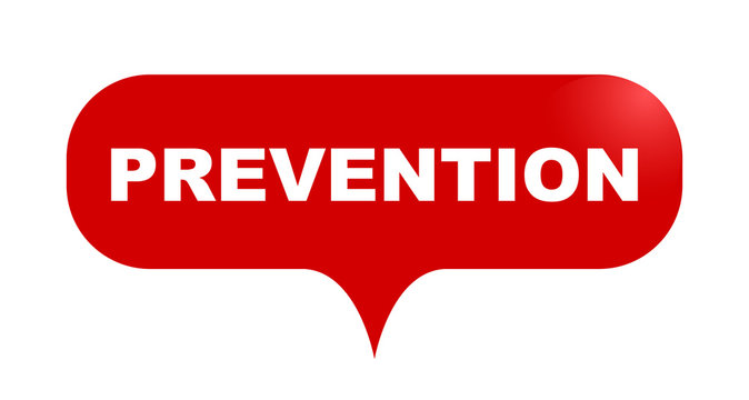 red vector bubble banner prevention