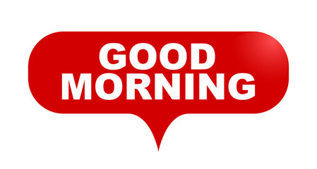 red vector bubble banner good morning