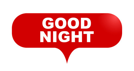 red vector bubble banner good night