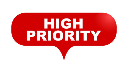 red vector bubble banner high priority