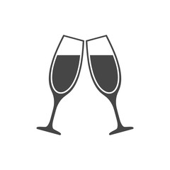 Champagne glass icon, Champagne Toast Icon - Illustration