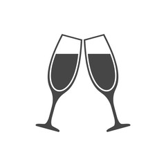Champagne glass icon, Champagne Toast Icon - Illustration