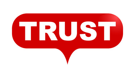 red vector bubble banner trust