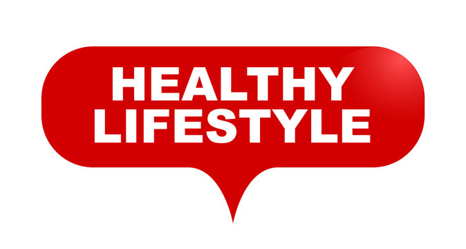 red vector bubble banner healthy lifestyle