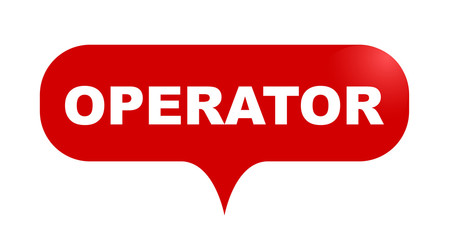 red vector bubble banner operator