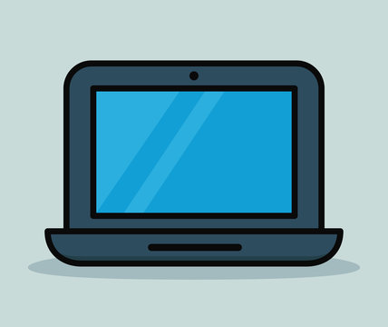 Vector laptop icon color design