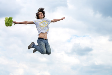 Obraz premium jumping young guy