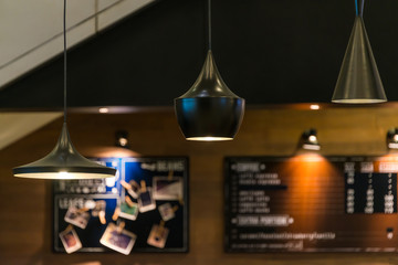 Fototapeta na wymiar Modern ceiling lamp interior lighting bulbs decoration contemporary