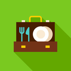 Briefcase with Utensils Object Icon