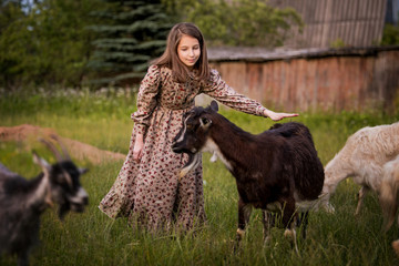 Девочка и коза
