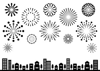 打ち上げ花火 背景イラスト Wall Mural Wallpaper Murals Osame 打ち上げ花火 背景イラスト Wall Mural Wallpaper Murals Osame