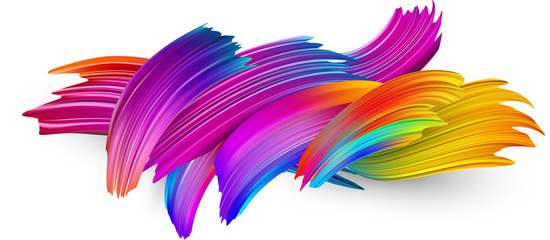 Colorful abstract brush strokes on white background.