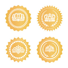 Gold Certificates with Royal Crowns Silhouettes