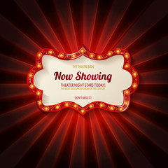 Red frame with light bulbs