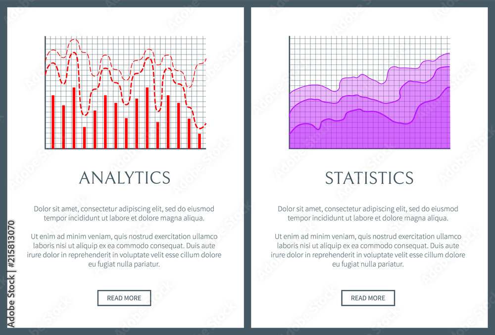 Aufkleber analytics and statistics visual representation set