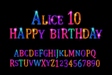 Fototapeta na wymiar Alice 10 font children's