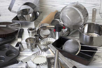 various kitchen utensils