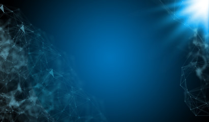 Abstract polygonal space low poly dark background with connecting dots and lines. Connection structure. Futuristic polygonal background. Triangular business wallpaper.