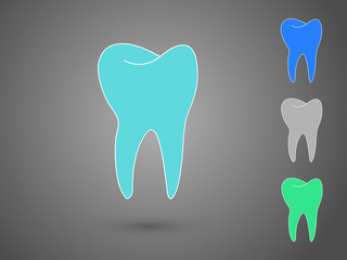 A good human tooth on dark background vector illustration