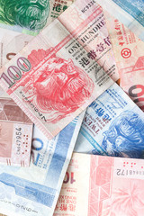 Hong Kong dollars, colorful banknotes