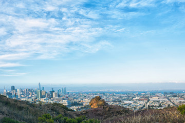 Aerial view on San Francisco skyscrapers and downtown. California, USA