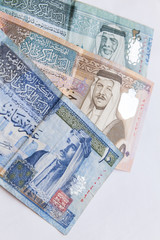 Jordanian dinars, banknotes, vertical photo