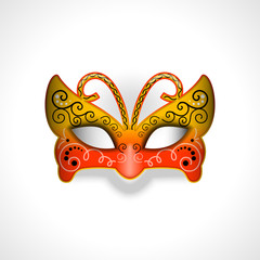 Masquerade party mask. Carnival mask isolated on white background, front view