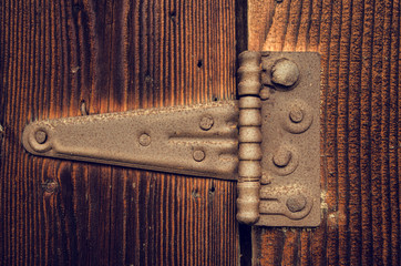 Old Hinges on Wood