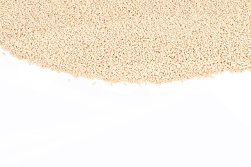 Dry yeast  isolated on white background on top view