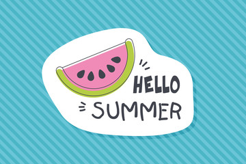 Summer poster card. Hello summer