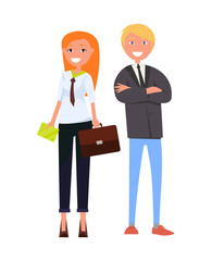 Obraz premium Modern Young Business People in Formal Outfits