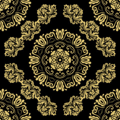 Orient vector classic pattern. Seamless abstract background with vintage elements. Orient background. Classic golden pattern for wallpaper and packaging