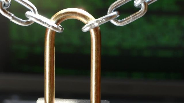 Closed digital information. Secret data is under lock and key. Closed access to the latest technologies.
