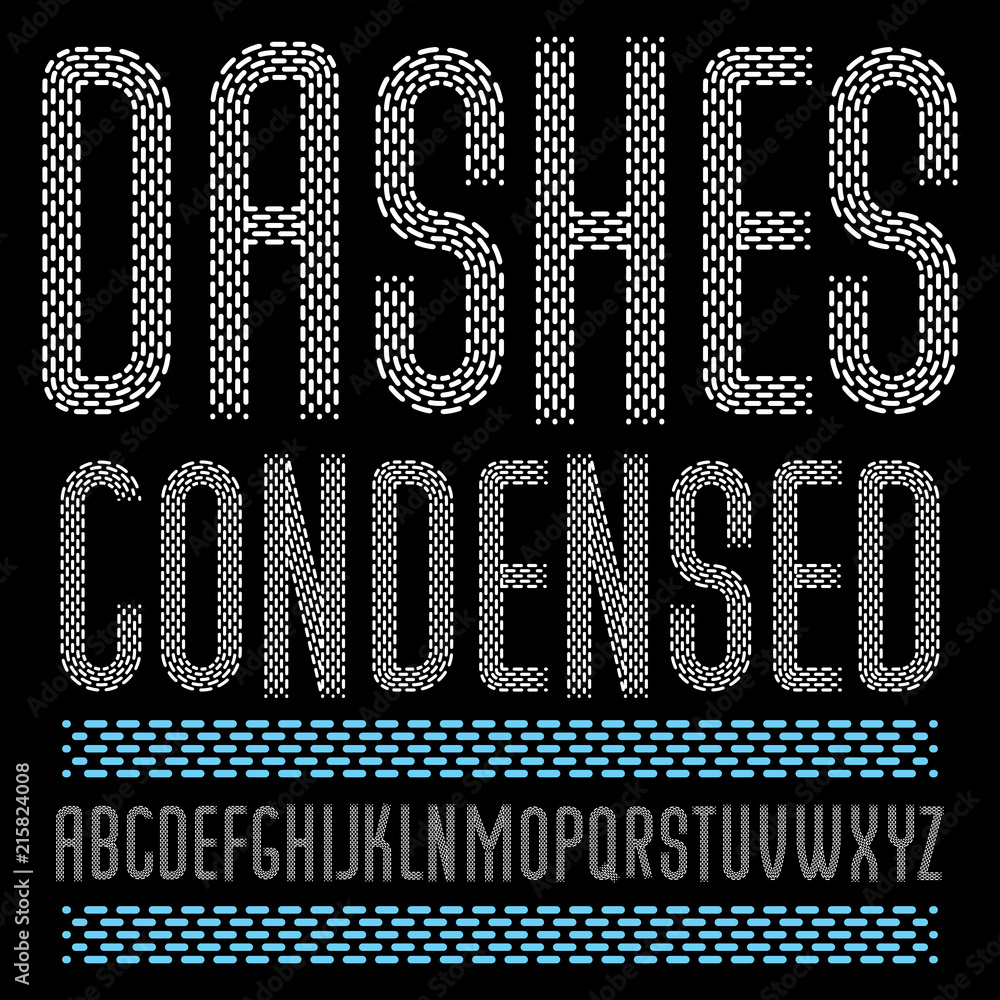 Poster vector capital condensed modern alphabet letters set. rounded font, typescript for use as retro post