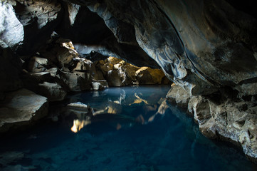 Grjotagja cave in myvatn area iceland