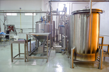 Beverage production line background.